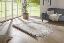 Kusový koberec Twin Supreme 104136 Grey/Cream kruh – na ven i na doma
