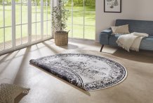 Kusový koberec Twin Supreme 104137 Black/Cream kruh – na ven i na doma