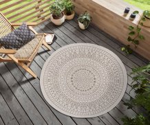 Kusový koberec Twin-Wendeteppiche 105475 Linen kruh – na ven i na doma