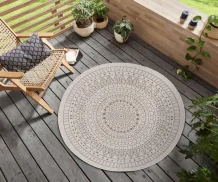 Kusový koberec Twin-Wendeteppiche 105475 Linen kruh – na ven i na doma