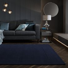 Kusový ručně tkaný koberec Tuscany Textured Wool Border Blue