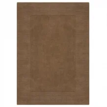 Kusový ručně tkaný koberec Tuscany Textured Wool Border Brown