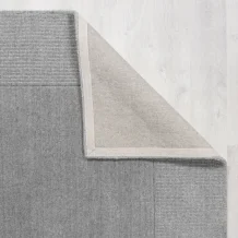 Kusový ručně tkaný koberec Tuscany Textured Wool Border Grey Marl