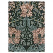 Květinový vlněný koberec Morris & Co Honeysuckle&Tulip teal 130407 Brink & Campman