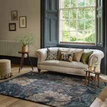 Květinový vlněný koberec Morris & Co Honeysuckle&Tulip woad/thyme 130408 Brink & Campman