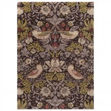 Luxusní květinový koberec Morris & Co Strawberry Thief grape 027705 Brink & Campman