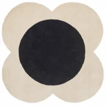 Moderní kusový koberec Orla Kiely Flower Spot ecru/black 158409 - kruh 200 - Brink & Campman