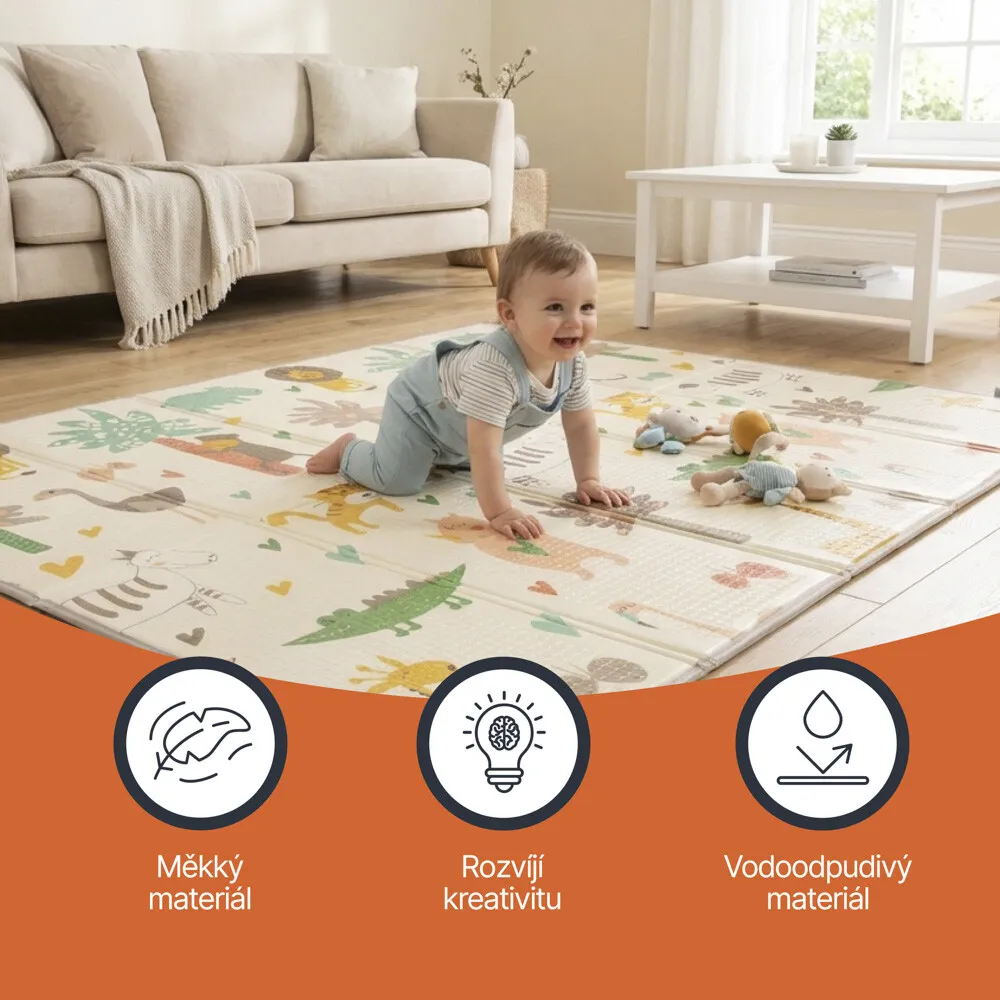 Multifunkční pěnová skládací podložka oboustranná CITY