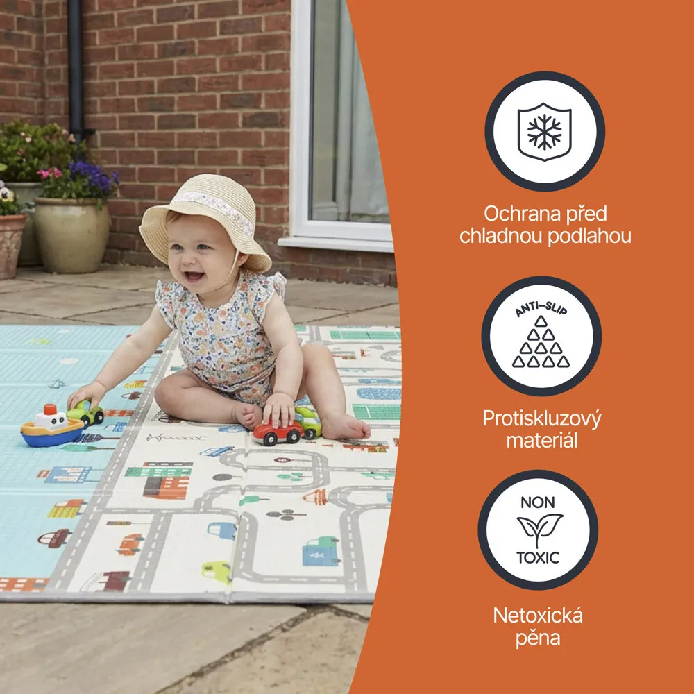 Multifunkční pěnová skládací podložka oboustranná CITY