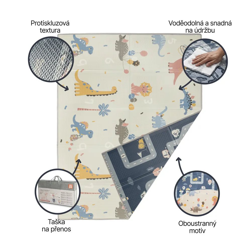 Multifunkční pěnová skládací podložka oboustranná SAVANA