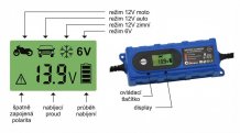 Nabíječka mikroprocesor 3,8Amp 6/12V PB/GEL LCD display