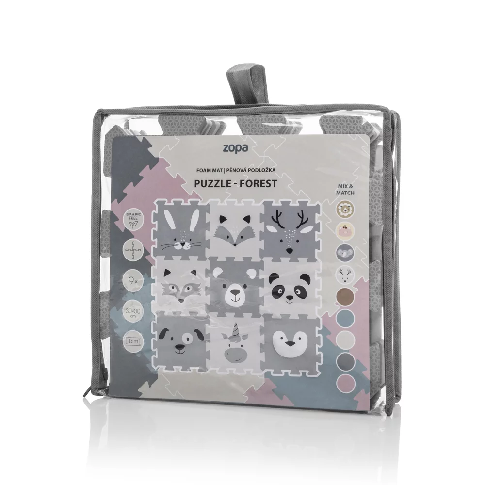 Pěnová podložka Puzzle 30x30 cm 9ks FOREST