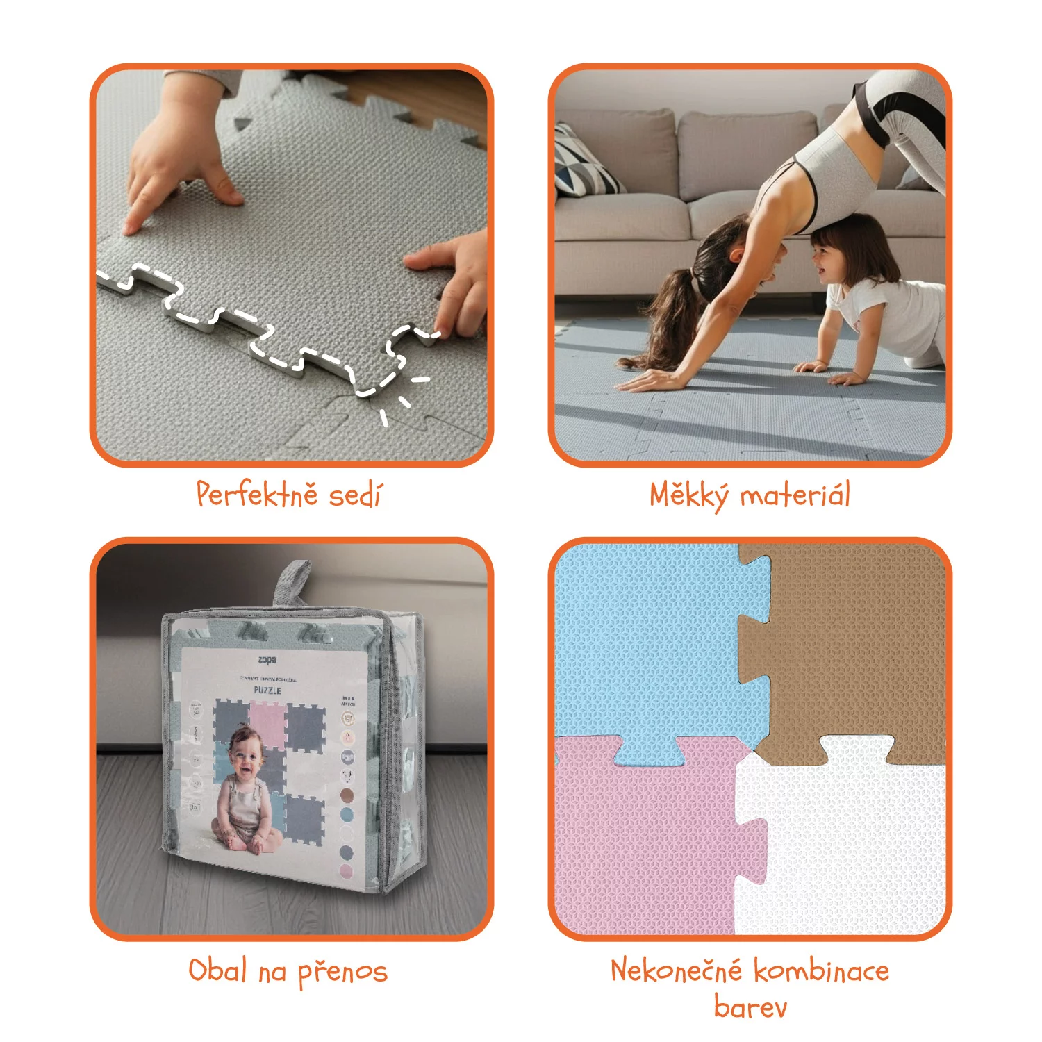 Pěnová podložka Puzzle 30x30 cm 9ks WILD LIFE