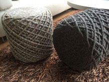 Pletený puf Pouf Royal 888 graphite