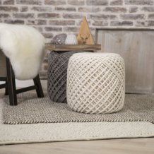 Pletený puf Pouf Royal 888 ivory