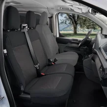 Přesné autopotahy Ford Transit Custom 2024- (dvojité sedadlo spolujezdce, bez stolku)