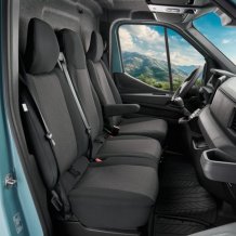 Přesné autopotahy Renault Master 2024- (dvojité sedadlo spolujezdce se stolkem)