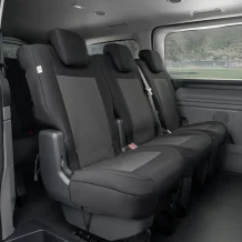 Přesné autopotahy VW Transporter T7 2024- (1+1+1, 2. řada)