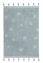 Přírodní koberec, ručně tkaný Hippy Stars Aqua Blue
