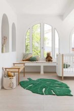 Přírodní koberec, ručně tkaný Monstera Leaf
