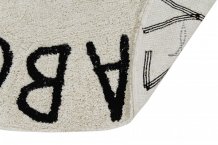 Přírodní koberec, ručně tkaný Round ABC Natural-Black