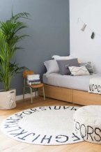 Přírodní koberec, ručně tkaný Round ABC Natural-Black