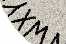 Přírodní koberec, ručně tkaný Round ABC Natural-Black