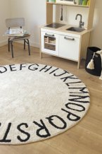 Přírodní koberec, ručně tkaný Round ABC Natural-Black