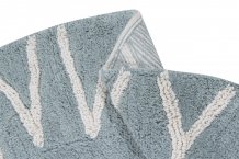 Přírodní koberec, ručně tkaný Round ABC Vintage Blue-Natural