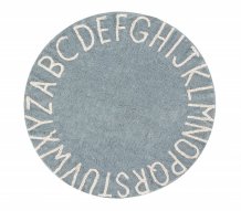 Přírodní koberec, ručně tkaný Round ABC Vintage Blue-Natural