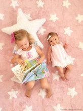 Přírodní koberec, ručně tkaný Stars Pink-White