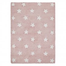 Přírodní koberec, ručně tkaný Stars Pink-White