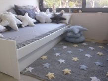 Přírodní koberec, ručně tkaný Tricolor Stars Grey-Blue