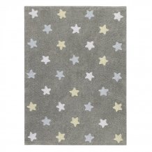 Přírodní koberec, ručně tkaný Tricolor Stars Grey-Blue