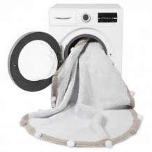 Pro zvířata: Pratelný koberec Bubbly Soft Blue kruh