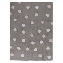 Pro zvířata: Pratelný koberec Tricolor Polka Dots Grey-Pink