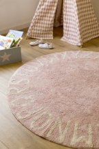 Ručně tkaný kusový koberec Round ABC Vintage Nude-Natural