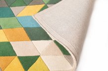 Ručně všívaný běhoun Illusion Prism Green/Multi