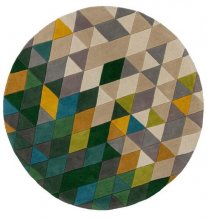 Ručně všívaný kusový koberec Illusion Prism Green/Multi kruh