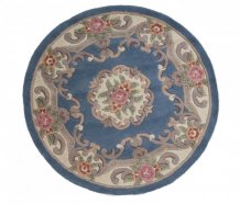 Ručně všívaný kusový koberec Lotus premium Blue kruh