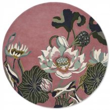 Vlněný kruhový koberec Wedgwood Waterlily round dusty rose 038602 - kruh 200 - Brink & Campman