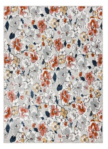 Kusový koberec Botanic 65239 flowers grey – na ven i na doma