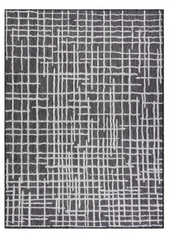 Kusový koberec Sion Sisal Trellis 22144 black/ecru – na ven i na doma