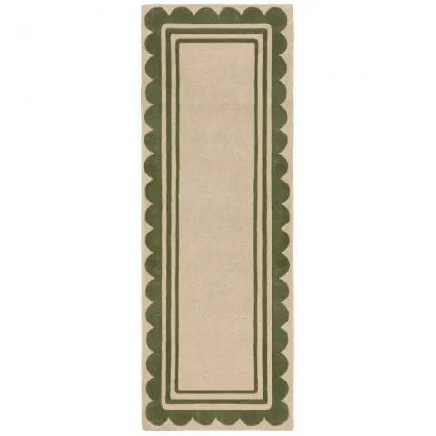 Ručně všívaný běhoun Lois Scallop Green