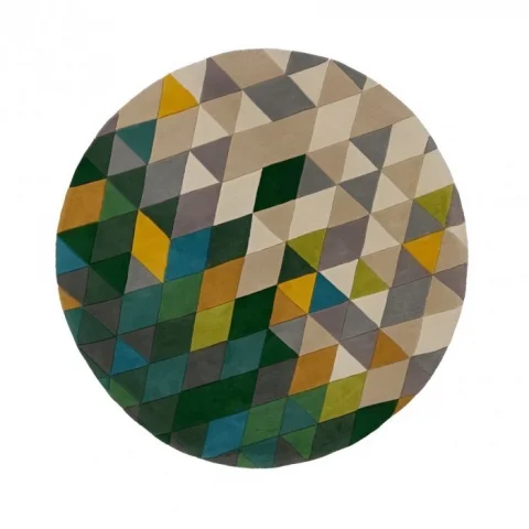 Ručně všívaný kusový koberec Illusion Prism Green/Multi kruh
